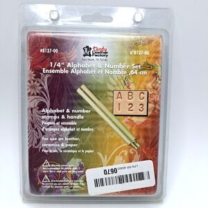 Tandy Leather Factory 8137 00 1/4 Inch Alphabet Number Stamp Set with Handle